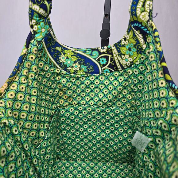 Vera Bradley Rhythm & Blues Tote Paisley Green & Blue Quilted Shoulder Straps - Picture 4 of 16